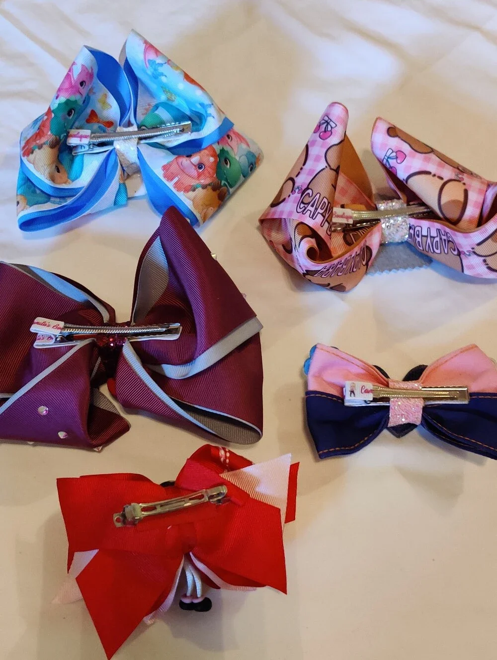 Kids Multicolor Character Hair Bow Set - Assorted Colors